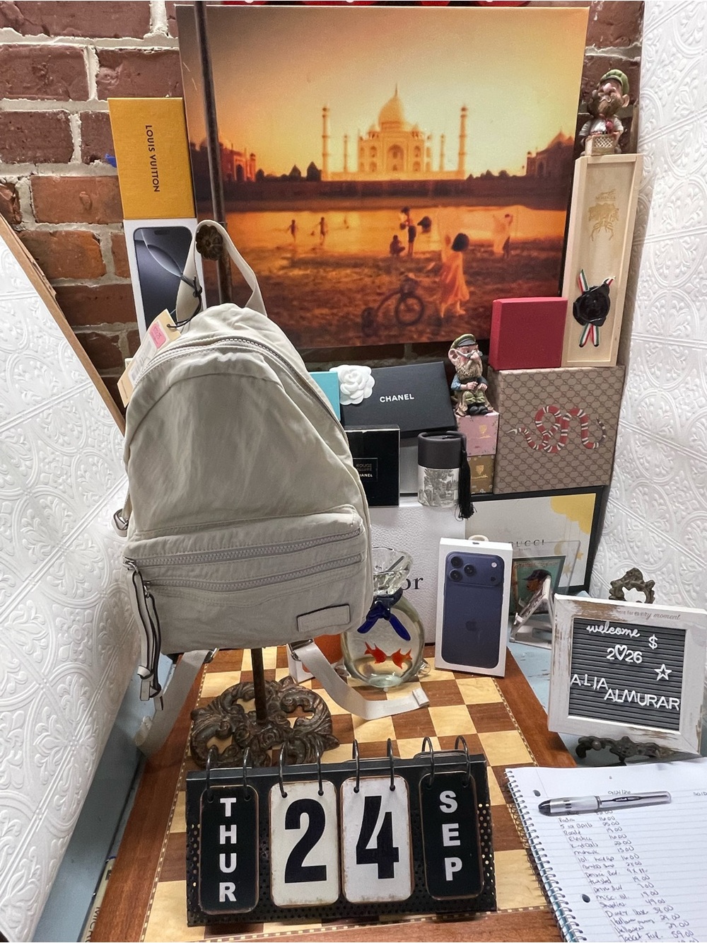 Rebecca Minkoff mini backpack bone color in excellent condition.nwt